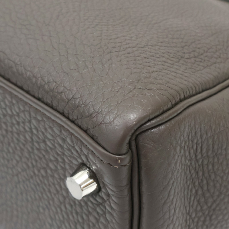 錫器灰 Togo牛皮 Kelly 32 凱莉包 兩用包 口P刻 銀扣【HERMES 愛馬仕】-14