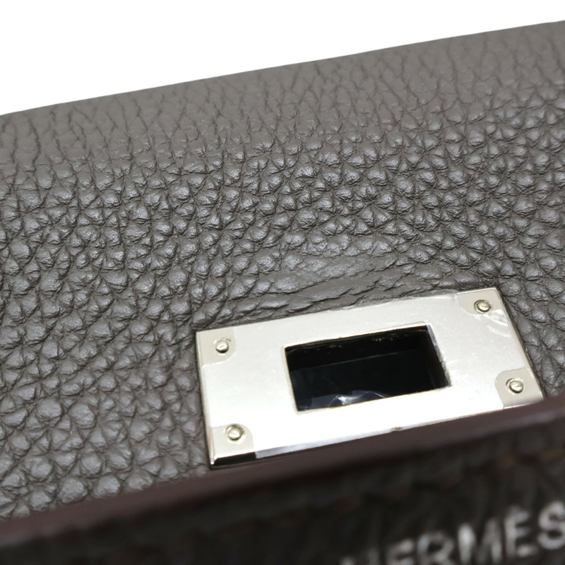 錫器灰 Togo牛皮 Kelly 32 凱莉包 兩用包 口P刻 銀扣【HERMES 愛馬仕】-15