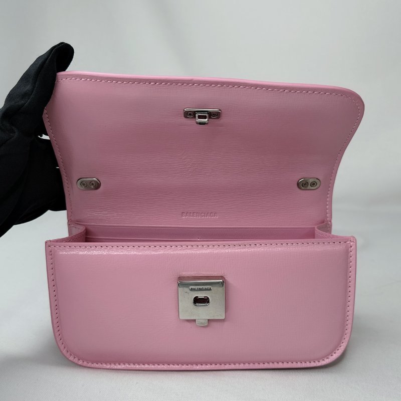 BALENCIAGA 粉色金屬BB迷你鏈包】-4