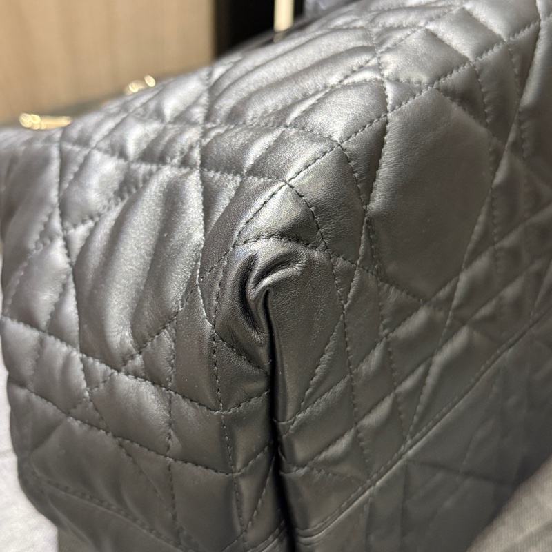 Dior Toujours 迪奧黑色大籐格紋小牛皮金釦中型手提包 托特包-8