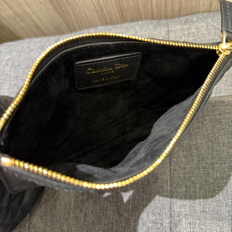 Dior Toujours 迪奧黑色大籐格紋小牛皮金釦中型手提包 托特包-15