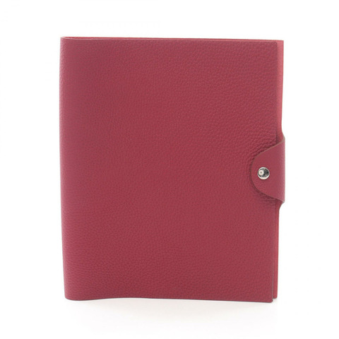 HERMES Ulysses MM 筆記本封面 Togo 皮革 紅寶石色 二手中性 T SHW