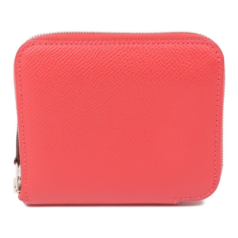 HERMES Epsom皮革Silk In Wallet銀扣錢包Bougainvillier-0