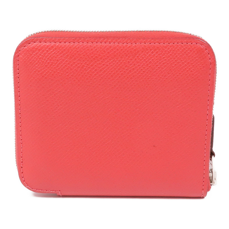 HERMES Epsom皮革Silk In Wallet銀扣錢包Bougainvillier-1