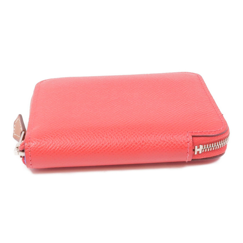 HERMES Epsom皮革Silk In Wallet銀扣錢包Bougainvillier-5