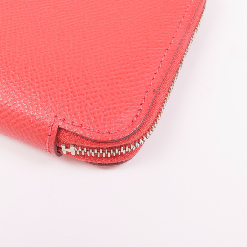 HERMES Epsom皮革Silk In Wallet銀扣錢包Bougainvillier-6