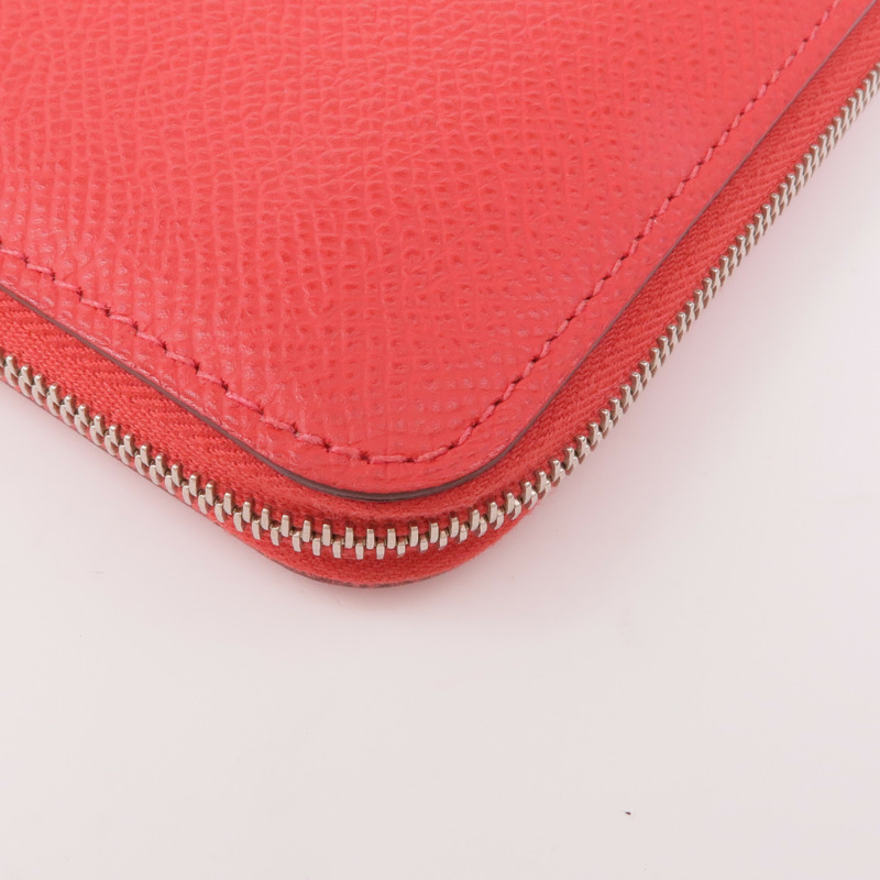 HERMES Epsom皮革Silk In Wallet銀扣錢包Bougainvillier-8