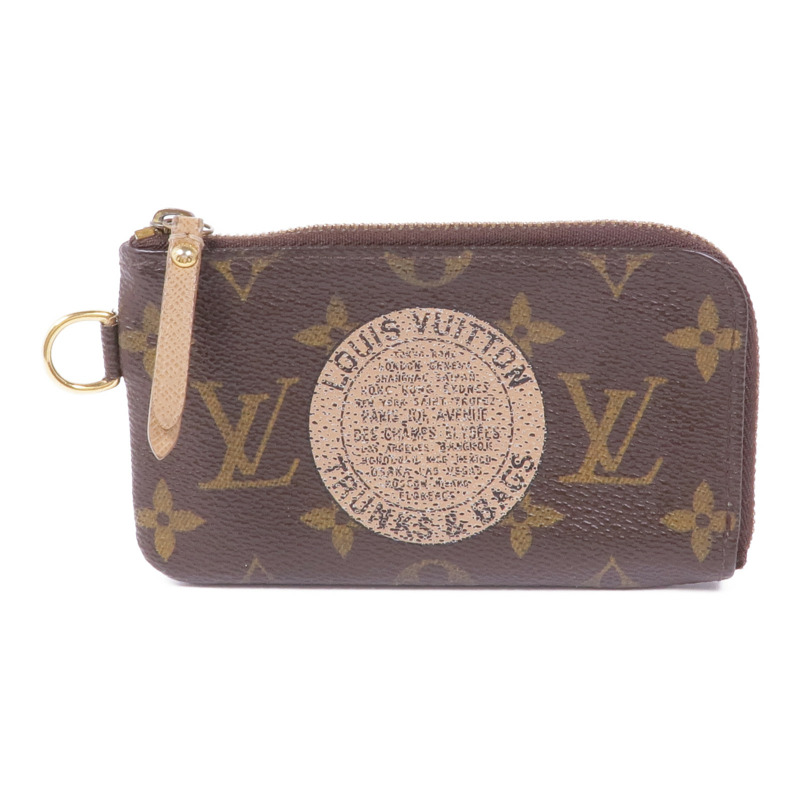 LOUIS VUITTON Monogram Pochette Cre T & B金扣零錢包-0