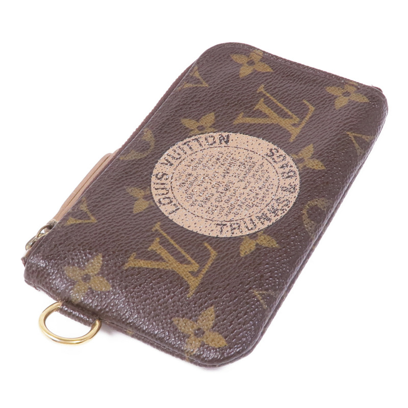 LOUIS VUITTON Monogram Pochette Cre T & B金扣零錢包-3
