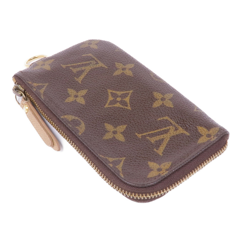 LOUIS VUITTON Monogram Pochette Cre T & B金扣零錢包-4