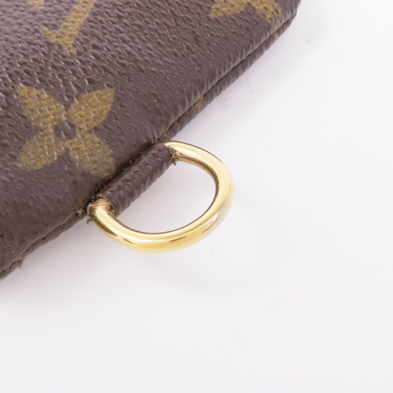 LOUIS VUITTON Monogram Pochette Cre T & B金扣零錢包-10
