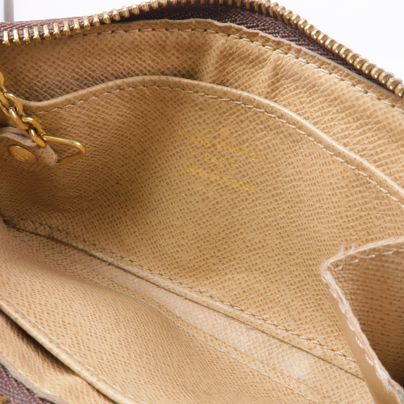 LOUIS VUITTON Monogram Pochette Cre T & B金扣零錢包-12