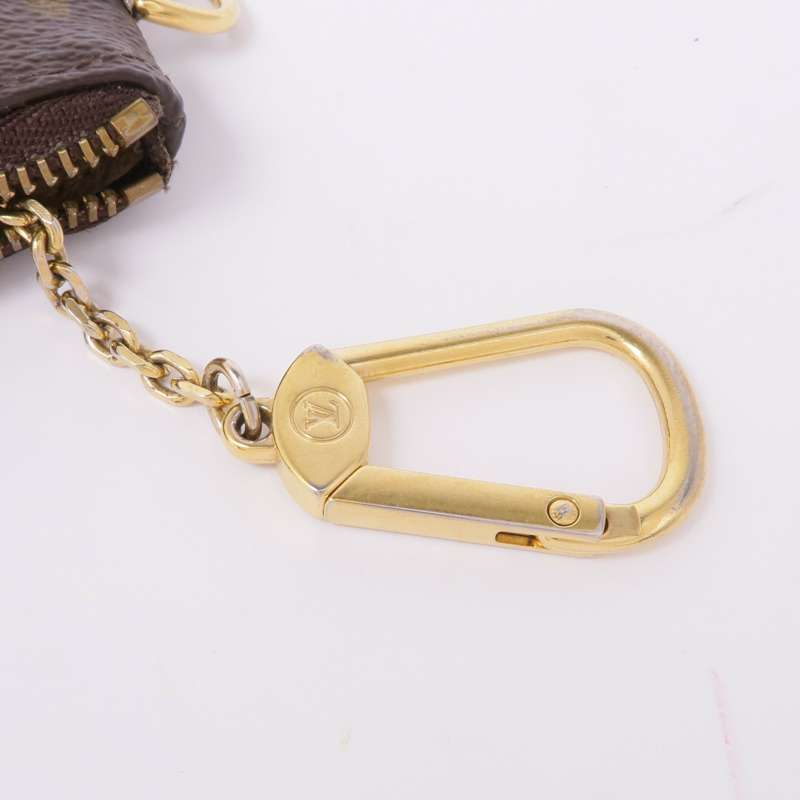 LOUIS VUITTON Monogram Pochette Cre T & B金扣零錢包-14