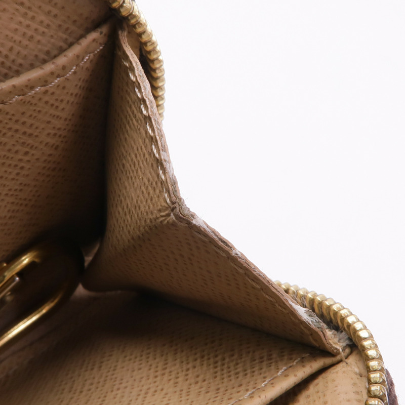 LOUIS VUITTON Monogram Pochette Cre T & B金扣零錢包-16