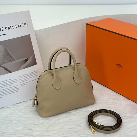 HERMES Mini bolide - 風衣灰香檳金