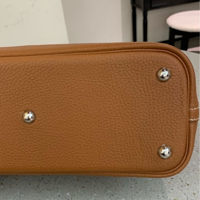 HERMES Bolide金棕色銀扣保齡球包31手提肩背斜背包31*23*12 99新配件塵袋盒子鑰匙鎖-9