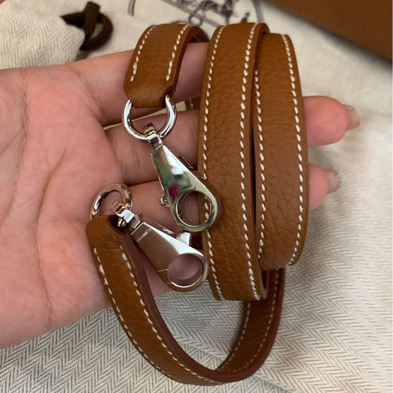 HERMES Bolide金棕色銀扣保齡球包31手提肩背斜背包31*23*12 99新配件塵袋盒子鑰匙鎖-12