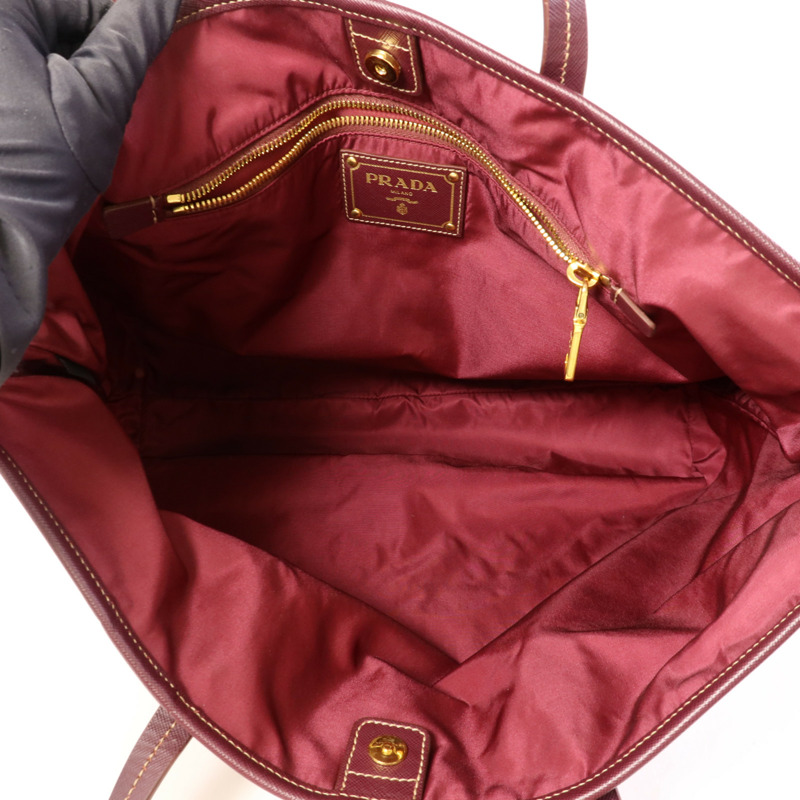PRADA 尼龍Tote Bag金扣手挽袋-5
