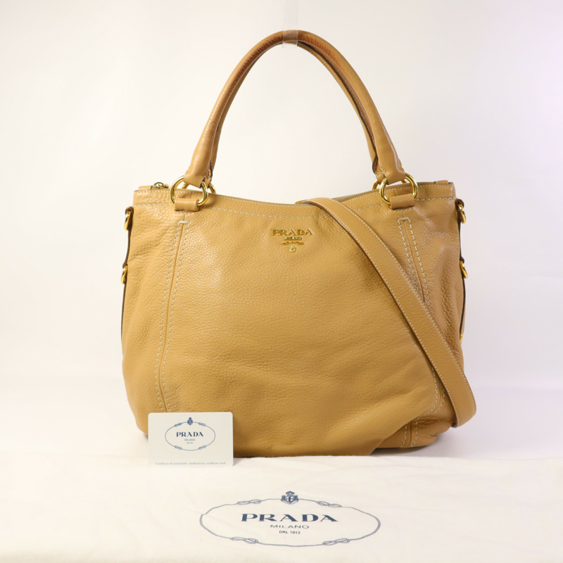 PRADA 牛皮皮革2 Way Shoulder Bag金扣手挽肩背兩用袋-18