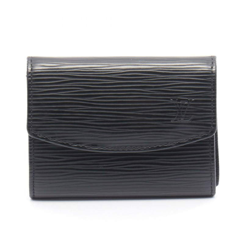 LOUIS VUITTON Porte-monnaie 簡約零皮夾 M63412 Epi 皮革 黑色 二手 LV-0