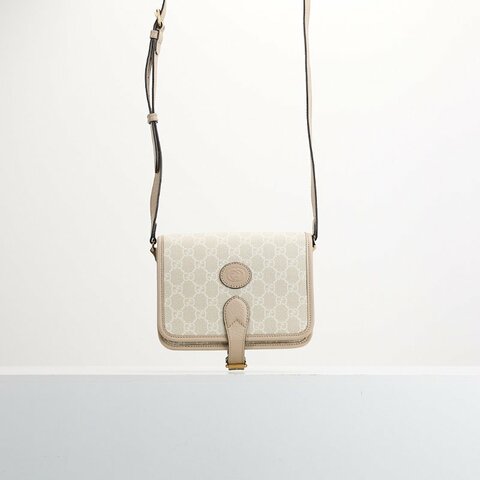 Gucci retro馬鞍郵差包/燕麥色