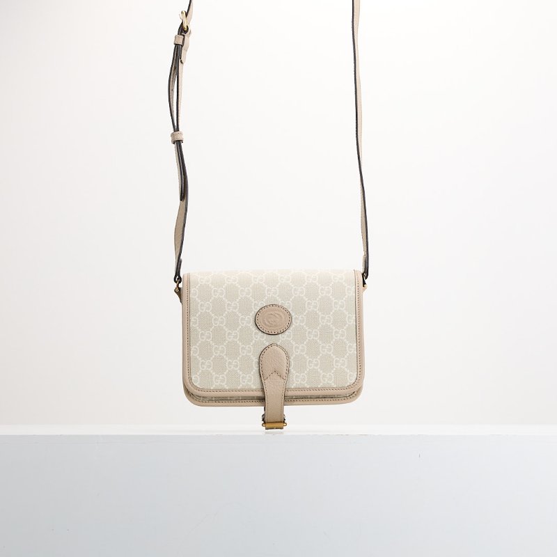 Gucci retro馬鞍郵差包/燕麥色-0
