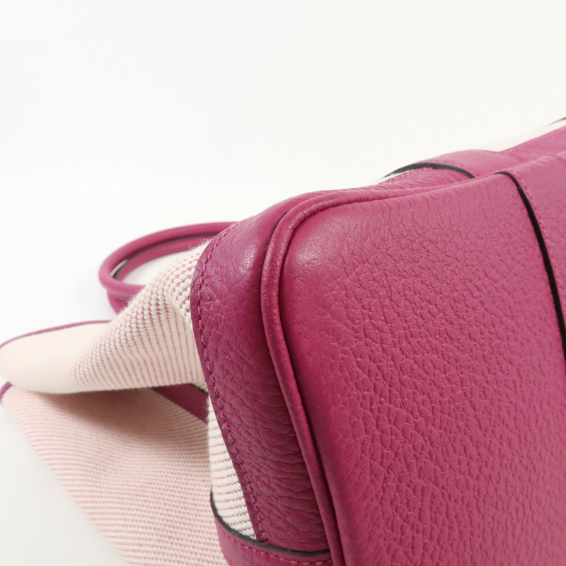 HERMES 帆布Garden Party PM銀扣手挽袋Rose Pauve-9