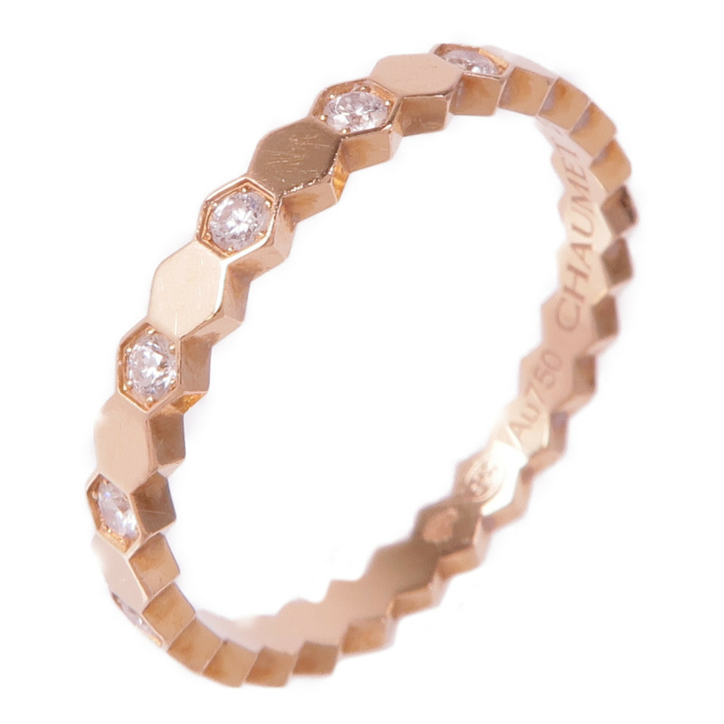 Chaumet 18K玫瑰金Bee De Diamond Ring鑽石戒指Chaumet#52/US#6-0