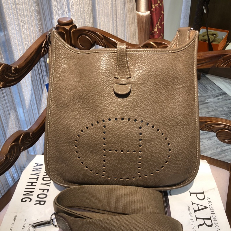 Hermes 爱马仕大象灰 银扣 伊芙琳29 T刻-1
