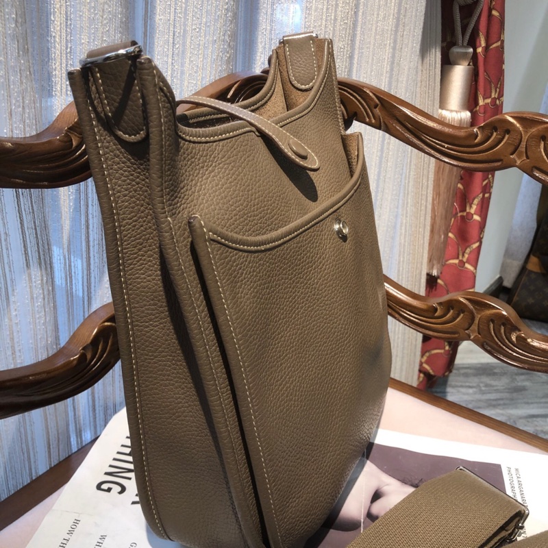 Hermes 爱马仕大象灰 银扣 伊芙琳29 T刻-4