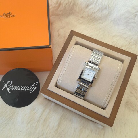 Hermès Heure H 方格不鏽鋼 腕錶