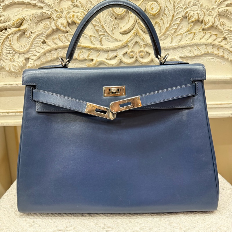 爱马仕Hermes Kelly32 深邃蓝box皮 2001年-1