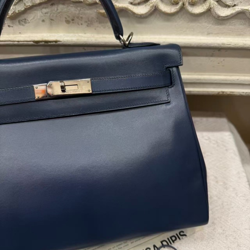 爱马仕Hermes Kelly32 深邃蓝box皮 2001年-3