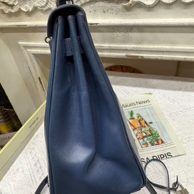 爱马仕Hermes Kelly32 深邃蓝box皮 2001年-5