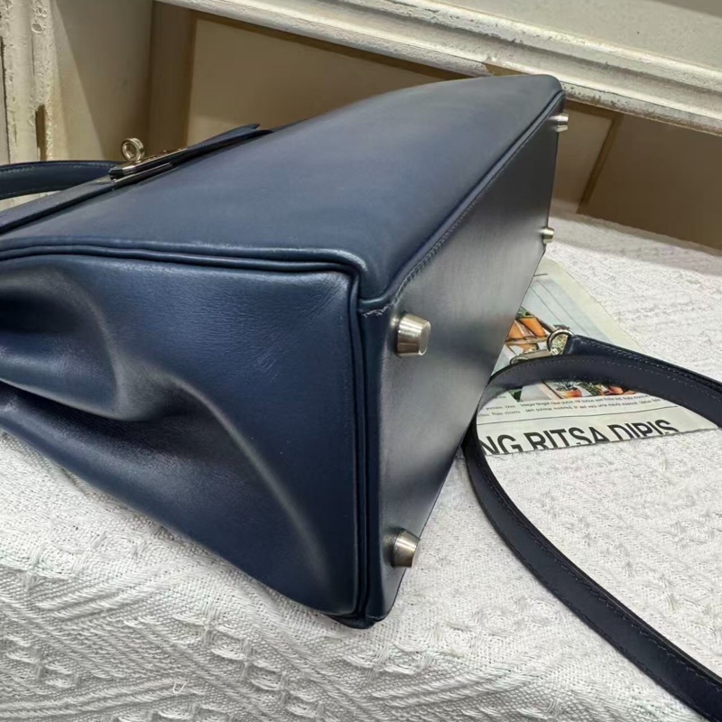 爱马仕Hermes Kelly32 深邃蓝box皮 2001年-9
