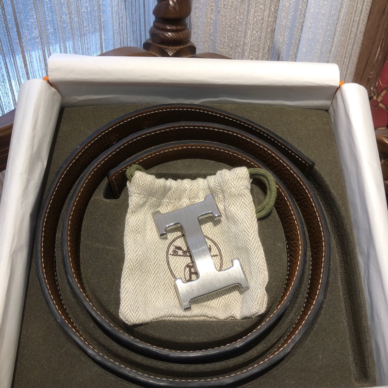 Hermes 爱马仕 蓝色鳄鱼皮皮带 框O 90×3cm-0