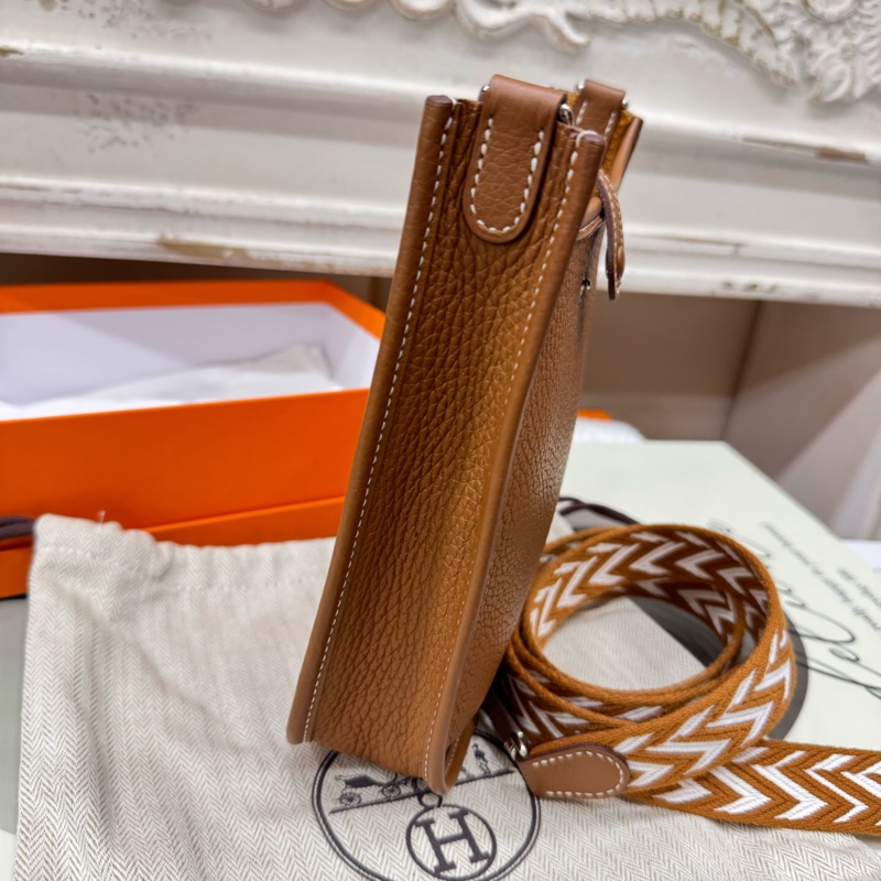 Hermes 爱马仕 金棕银扣mini伊芙琳 U刻-6