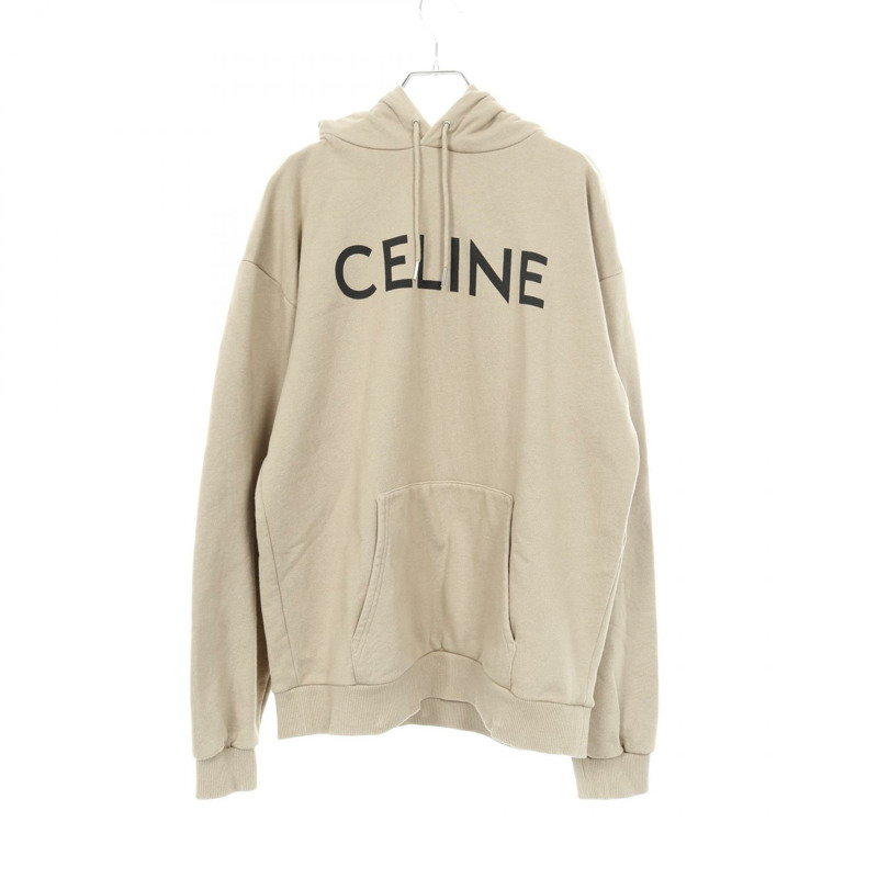 CELINE 寬鬆運動衫標誌連帽衫 2Y32167Q 棉卡其色二手男款 #M-0