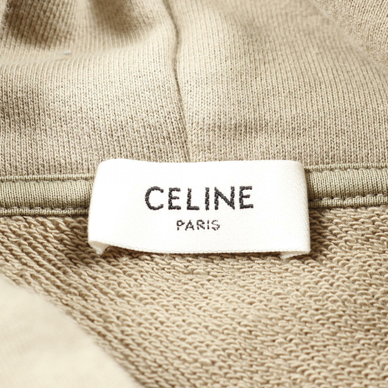 CELINE 寬鬆運動衫標誌連帽衫 2Y32167Q 棉卡其色二手男款 #M-2