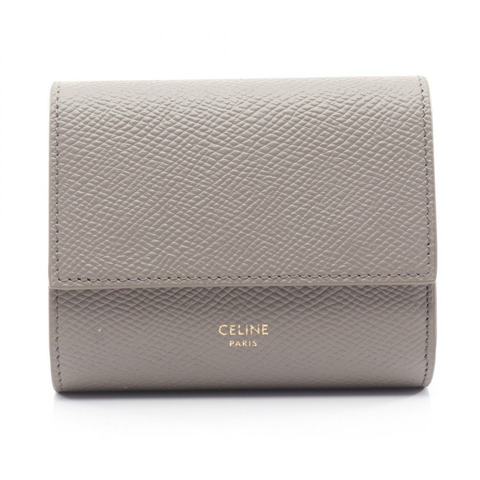 CELINE 小號三折皮夾 10B573BEL 皮革 棕色 灰色 女款