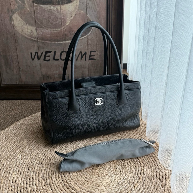 Chanel cerf黑銀荔枝紋粗顆粒小號 年份:18開-0