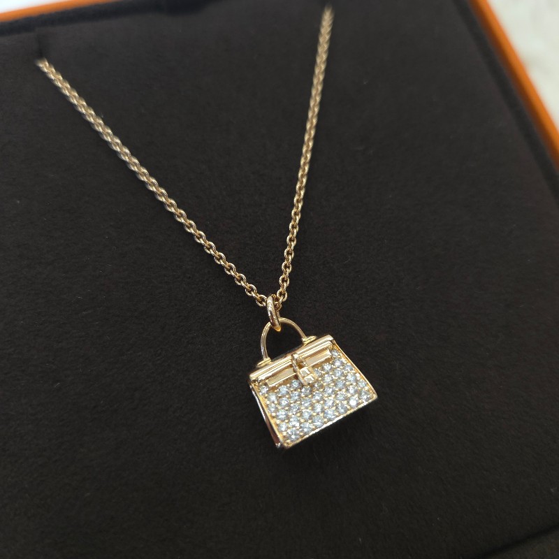 Hermès Amulettes Kelly 18k金 鑲鑽項鍊-2
