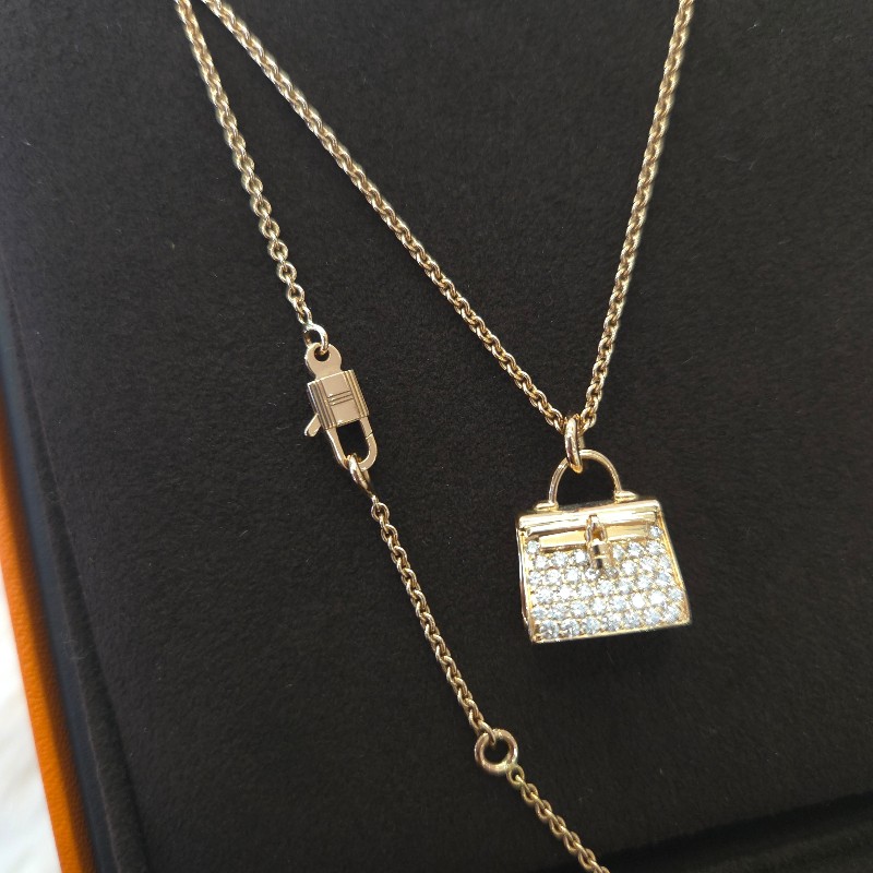 Hermès Amulettes Kelly 18k金 鑲鑽項鍊-3