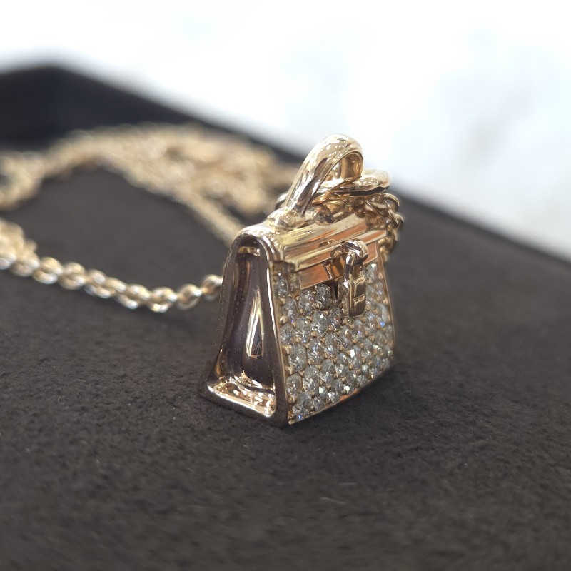 Hermès Amulettes Kelly 18k金 鑲鑽項鍊-5