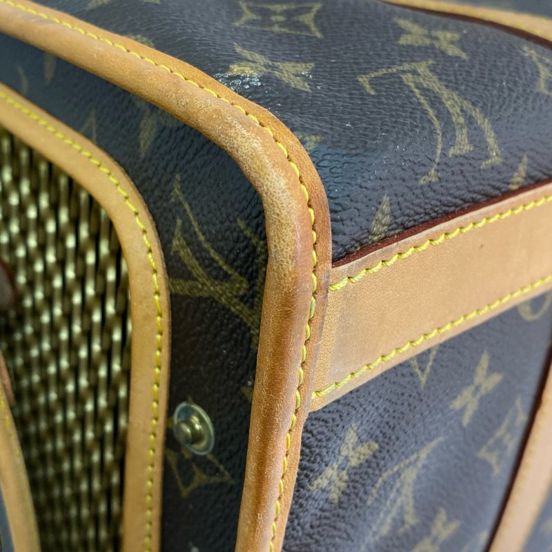 △ Louis Vuitton 路易威登 Brown Coated Canvas Monogram Sac Shan 40 Pet Carry Bag M42024 啡色塗層帆布經典老花寵物外出手提袋 - 257017373-8
