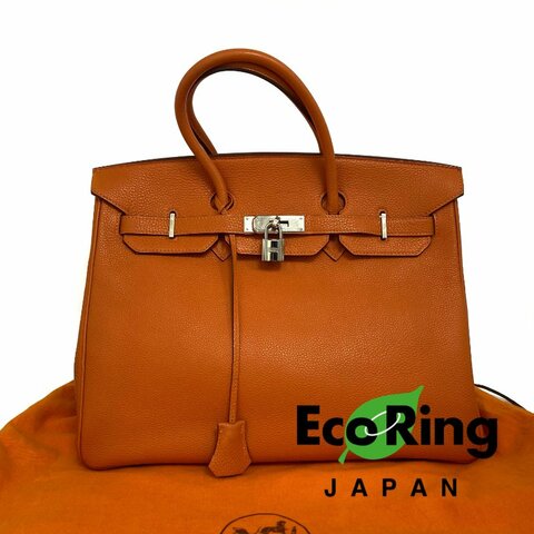 △ Hermes 愛馬仕 Birkin 35 Orange Togo Calfskin Palladium-plated Hardware Handbag Stamp [F] 橙色顆粒牛皮銀扣手袋 [F]刻 -257015594