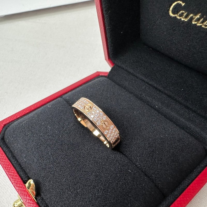 Cartier LOVE 18K滿天星玫瑰金男戒-1