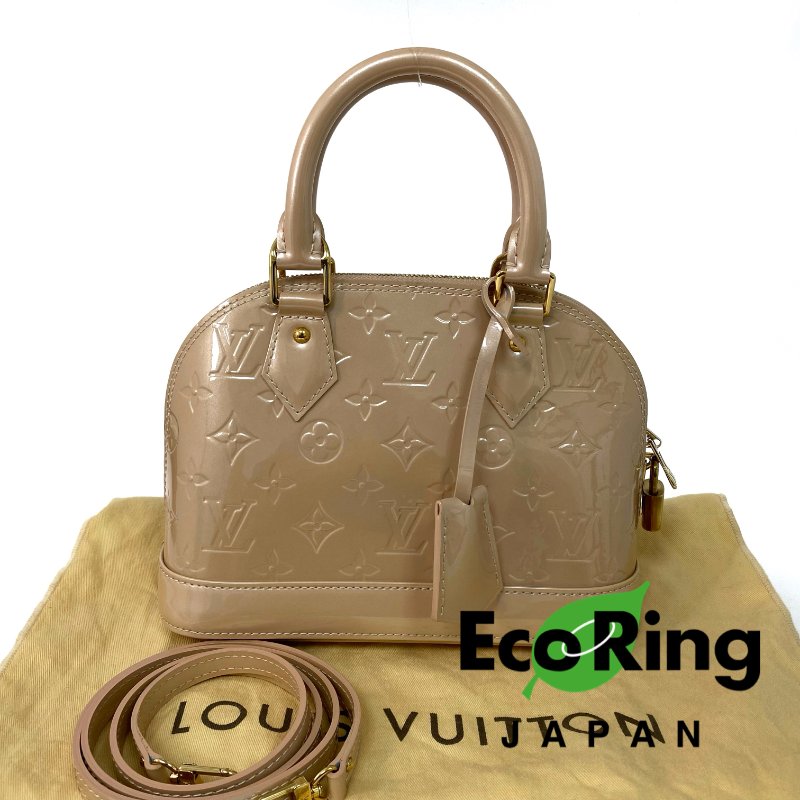 △ Louis Vuitton 路易威登 Alma BB Pearl Pink Patent Leather Monogram 2Way Bag 珍珠粉紅色漆皮經典花紋兩用袋 -257018522-0