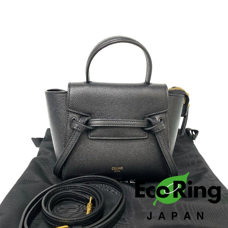 △ Celine 思琳 Pico Belt Bag Black Calfskin 2Way Bag 黑色小牛皮兩用袋 -257018877-0