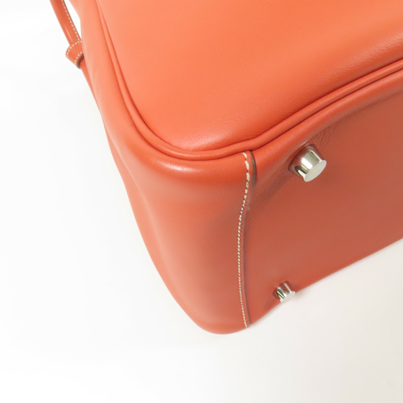 HERMES Swift皮革Lindy 30銀扣手挽肩背兩用袋Rose Jaipur-10